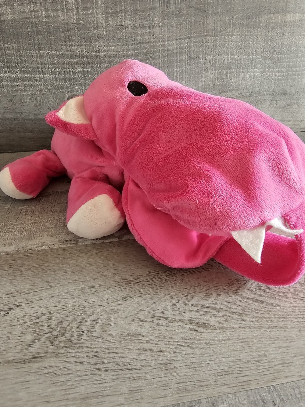 Pink Hippo Plush Large Nap Time Stuffed Toy And Blanket Holder